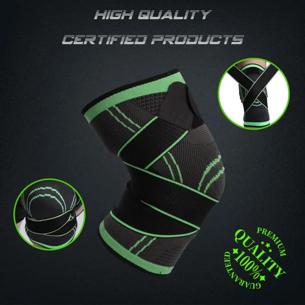 1PC Sports Fitness Knee Pads Men Pressurized Elastic Kneepad Support Bandage Fitness Gear Basketball Volleyball Brace Protector - Image 3