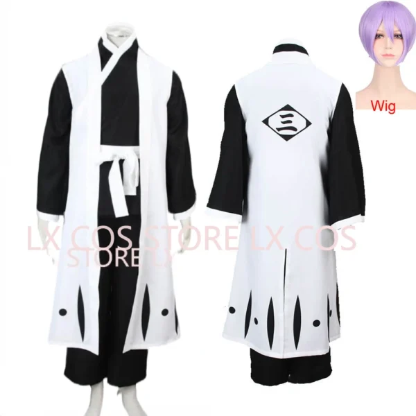 Ichimaru Gin 3rd Division Cosplay Anime Costume Kimono Kendo Cos Clothes