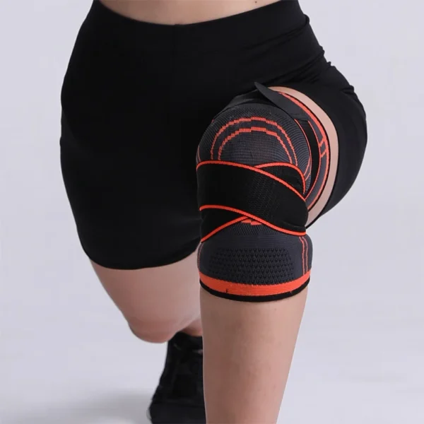 1PC Sports Fitness Knee Pads Men Pressurized Elastic Kneepad Support Bandage Fitness Gear Basketball Volleyball Brace Protector - Image 17